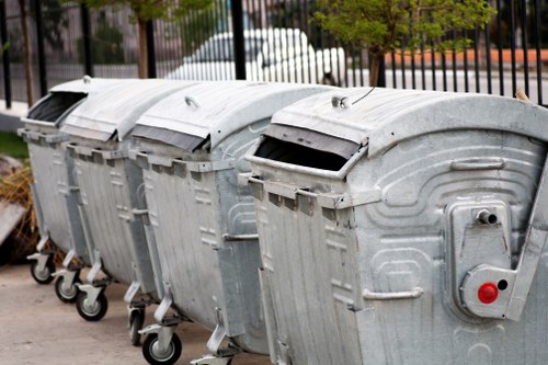 Professional waste clearance team at a Shoreditch site